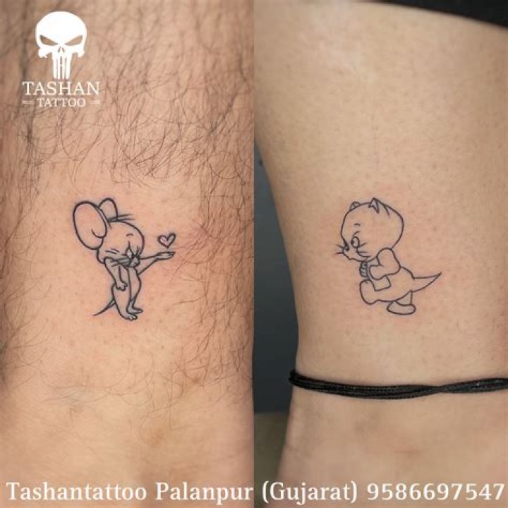 Discover The Timeless Charm Of Tom And Jerry Matching Tattoos