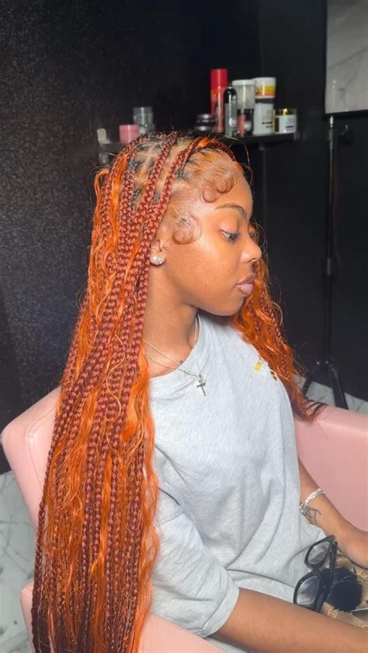 Unlock The Enchanting World Of Burnt Orange Knotless Braids