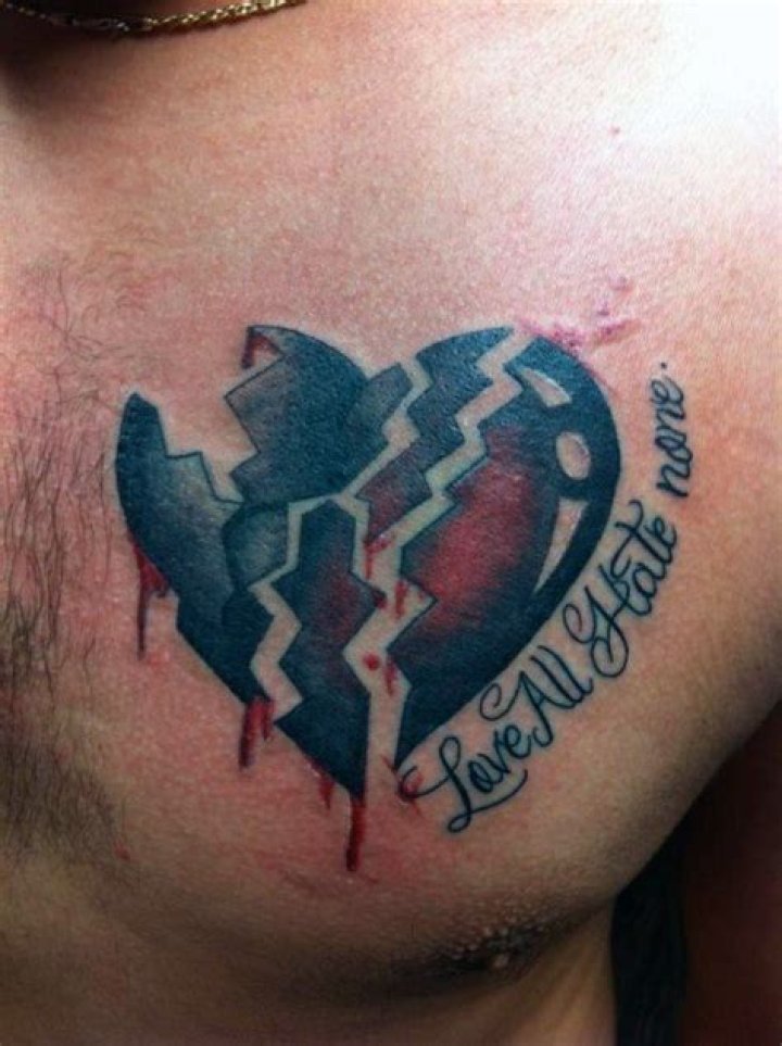 Unveiling The Heartfelt Symbolism Of Broken Heart Tattoos On The Neck